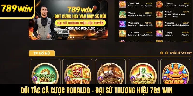 Đối tác cá cược Ronaldo - đại sứ thương hiệu 789 WIN